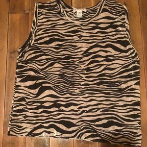 Animal print sleeveless blouse